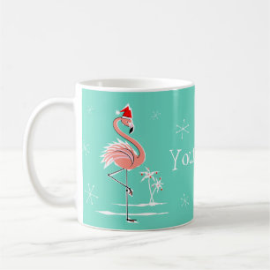 Tasse de nom de Flamant rose de Noël