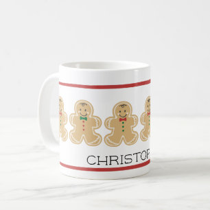 Tasse de nom de Noël de bonhomme en pain d'épice