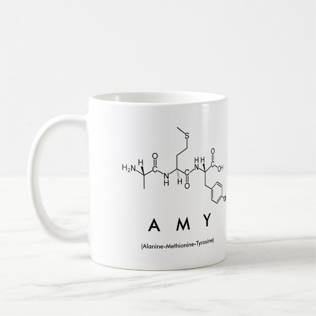 Tasse de nom de peptide d'Amy (Gauche)