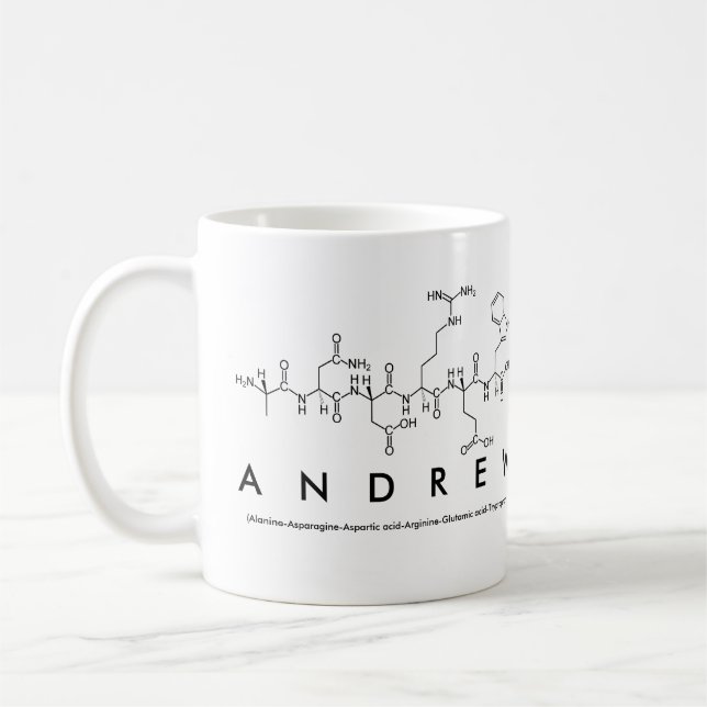 Tasse de nom de peptide d'Andrew (Gauche)