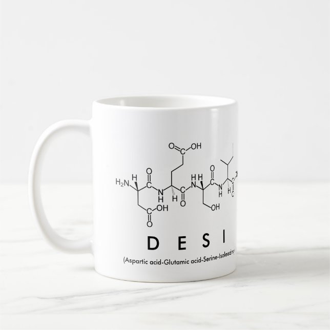Tasse de nom de peptide de Desi (Gauche)
