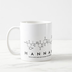 Tasse de nom de peptide de Hannah
