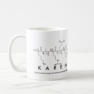 Tasse de nom de peptide de Karen