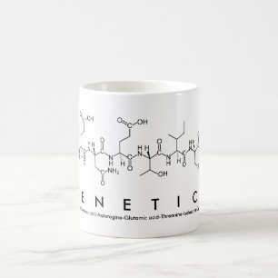 Tasse de nom de peptide de la génétique