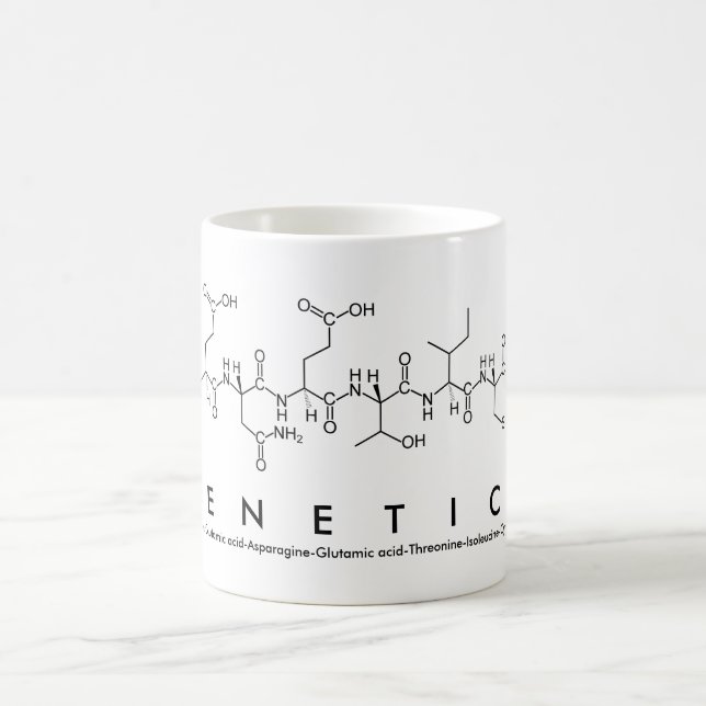 Tasse de nom de peptide de la génétique (Centre)