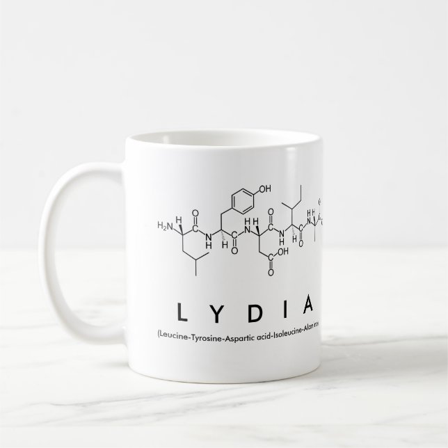 Tasse de nom de peptide de Lydia (Gauche)