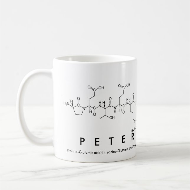 Tasse de nom de peptide de Peter (Gauche)