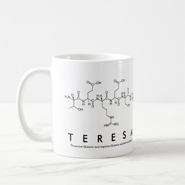 Tasse de nom de peptide de Teresa (Gauche)