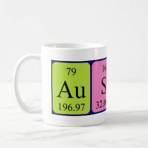 Tasse de nom de table périodique d'Austin