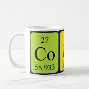 Tasse de nom de table périodique de Colin