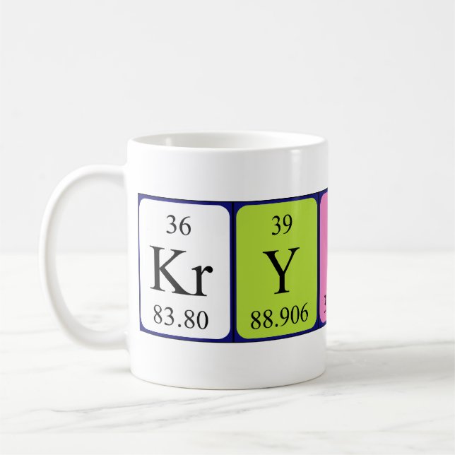 Tasse de nom de table périodique de Krystal (Gauche)