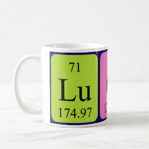 Tasse de nom de table périodique de Luci