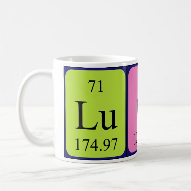 Tasse de nom de table périodique de Luci (Gauche)