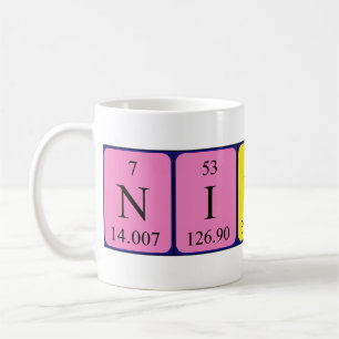 Tasse de nom de table périodique de Nikola