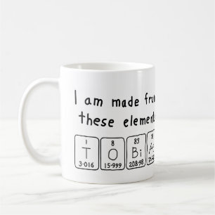 Tasse de nom de table périodique de Tobias