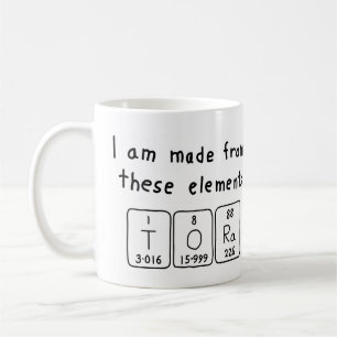 Tasse de nom de table périodique de Tora