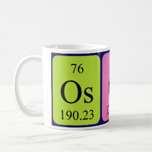Tasse de nom de table périodique d'oscar