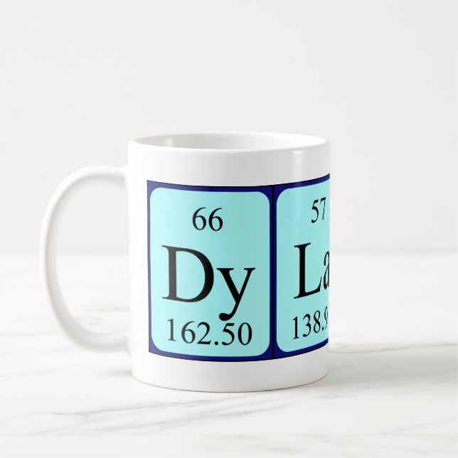 Tasse de nom de table périodique Dylano (Gauche)