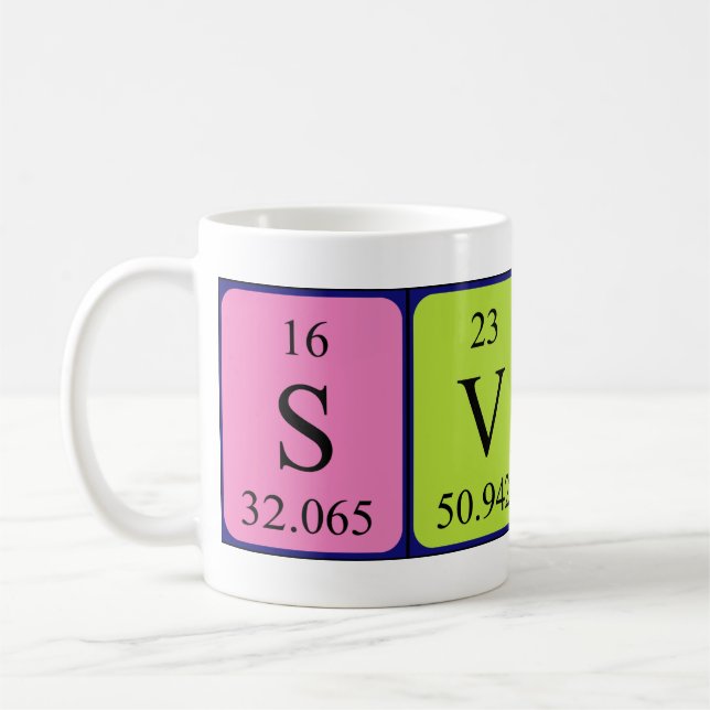 Tasse de nom de table périodique Sverre (Gauche)