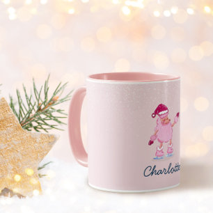 Tasse de nom d'hiver de patinage artistique de chi
