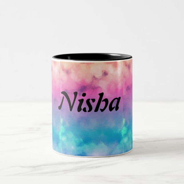 tasse de nom personnalisée aux couleurs pastel omb (Centre)