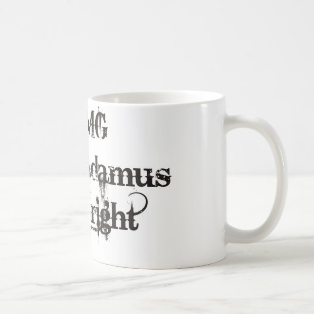 Tasse de Nostramadus avec la police grunge fraîche (Droite)