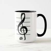 Tasse de note musicale de clef triple