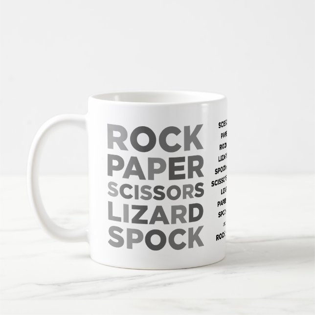 Tasse de papier de Spock de lézard de ciseaux de (Gauche)
