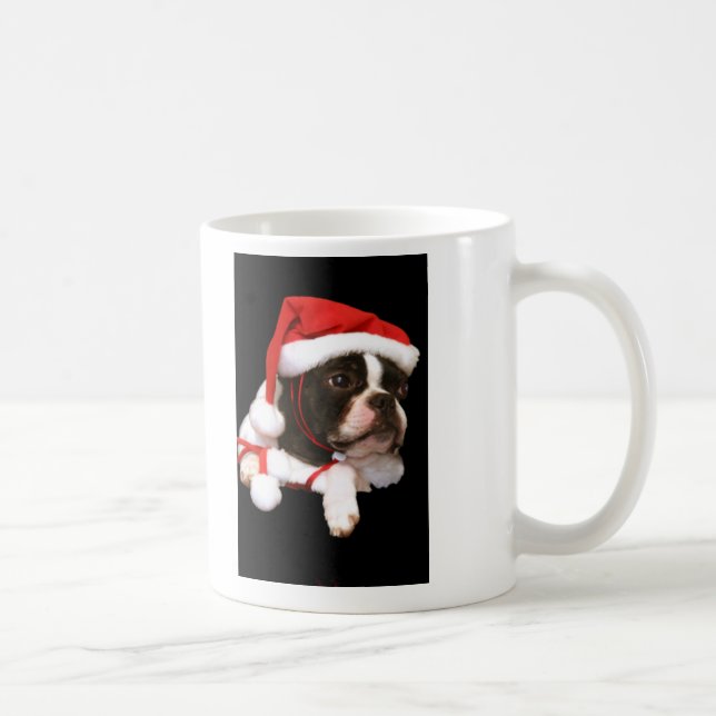 Tasse de pattes de Père Noël de chiot de Boston (Droite)