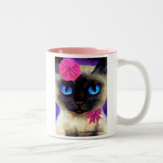 Tasse de peinture de chat siamois - 155 charmant (Droit)