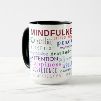 Tasse de pêle-mêle de mot de Mindfulness