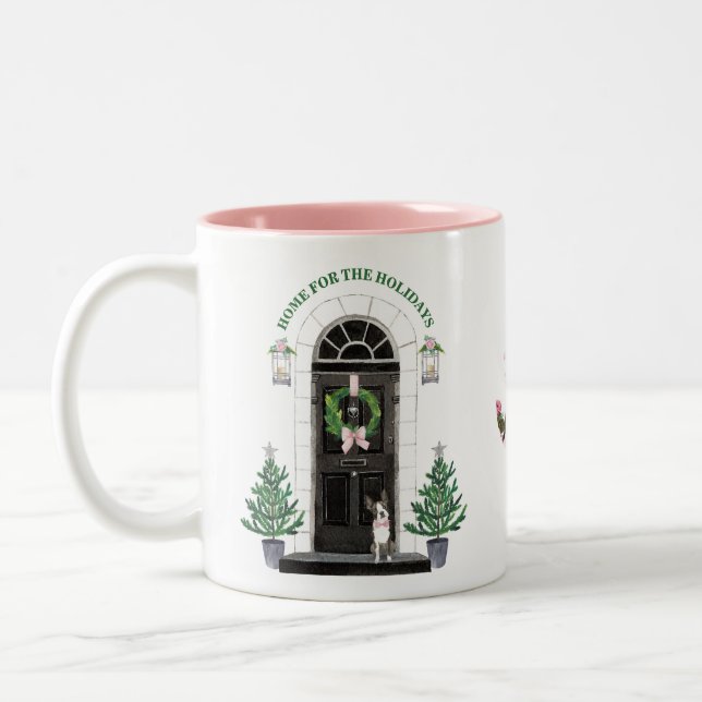 Tasse de photo de Noël de vacances de chien de (Gauche)