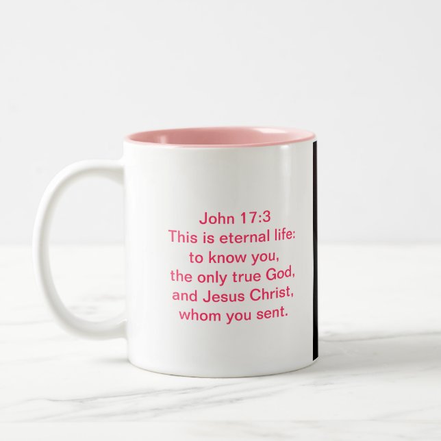 Tasse de photo d'écriture sainte de vers de bible (Gauche)