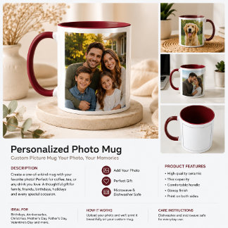 Tasse de photo personnalisée | Cadeau personnalisé