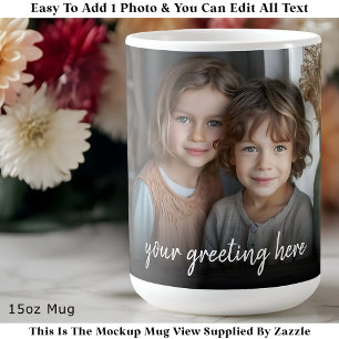 Tasse de photo personnalisée Famille, Moderne Une