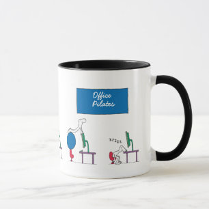 Tasse de Pilates de bureau, blanche
