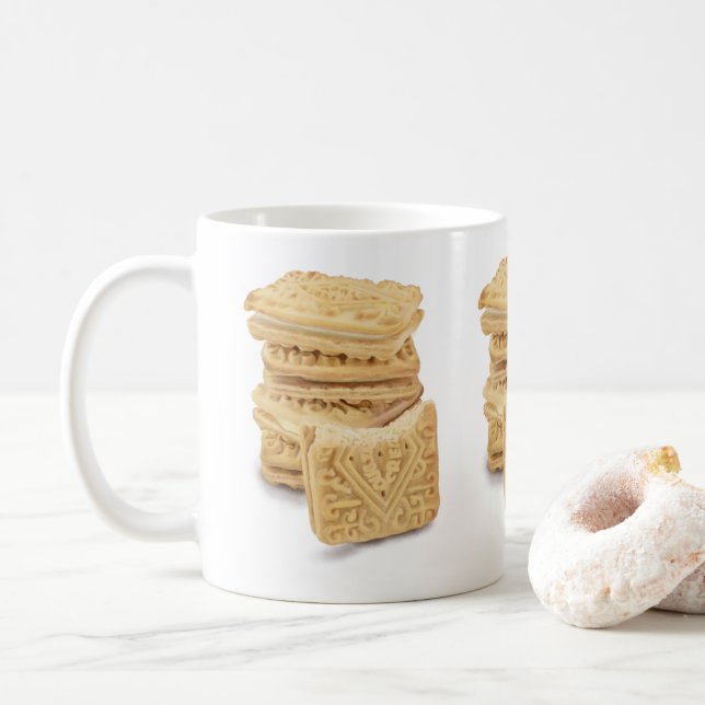 Tasse de pile de crème de crème anglaise (Avec donut)