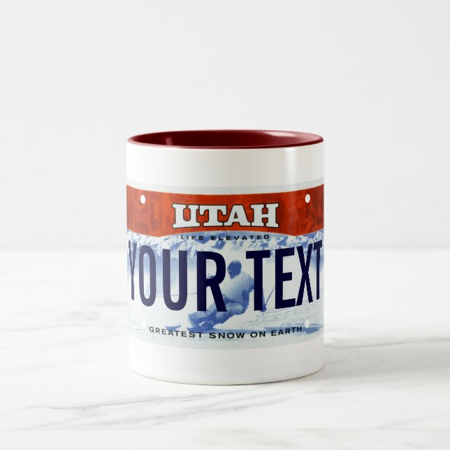 Tasse de plaque minéralogique de ski de l'Utah (Centre)