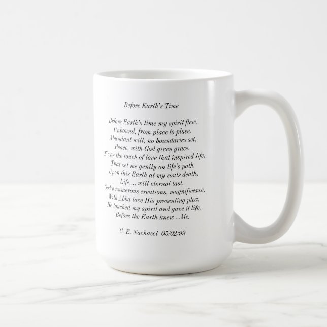 Tasse de poème "avant de la terre temps" (Droite)