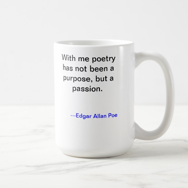 Tasse de poésie d'Edgar Allan Poe (Droite)