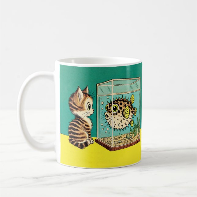 Tasse de poisson de chat et de Puffer (Gauche)