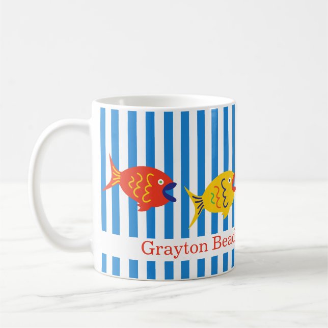 Tasse de poisson fantaisiste personnalisée colorée (Gauche)