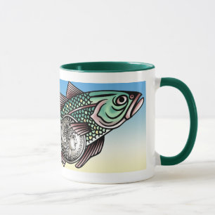 Tasse de poissons d'argent