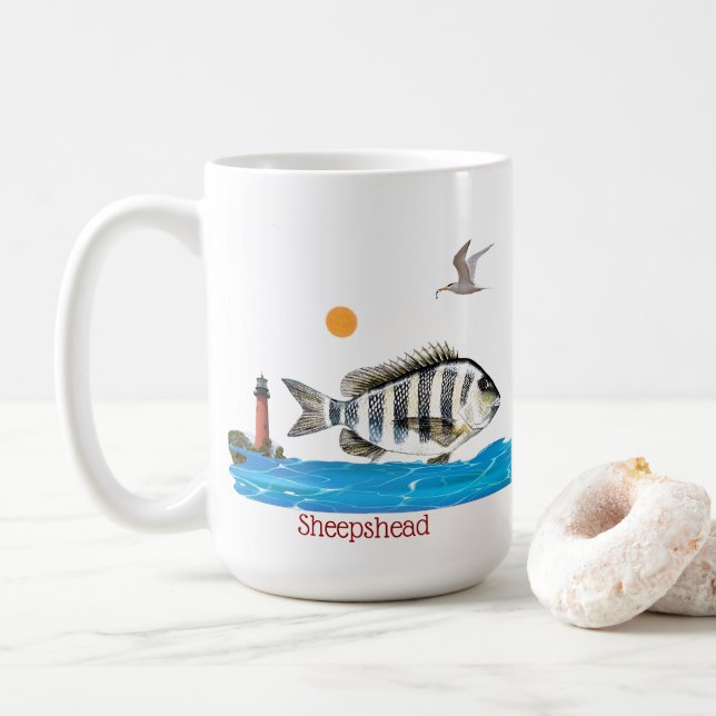 Tasse de poissons de Sheepshead (Avec donut)
