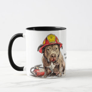 Tasse de pompier impoli Chien Risque d'incendie Bl
