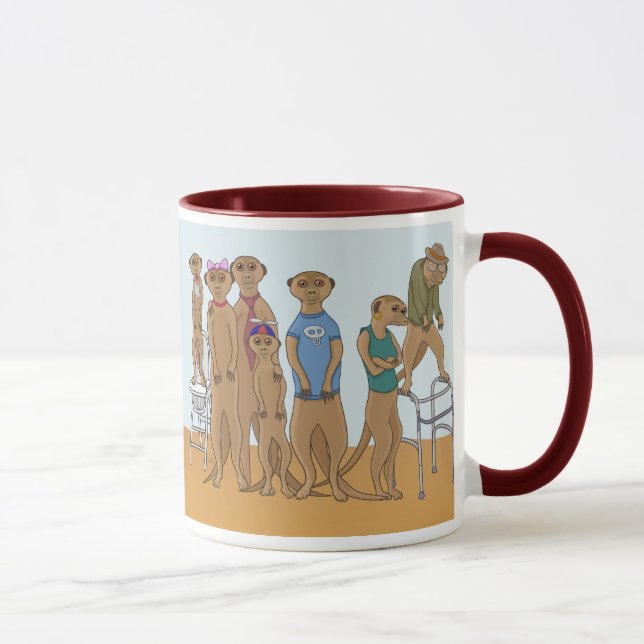 Tasse de portrait de famille de Meerkat (Droite)