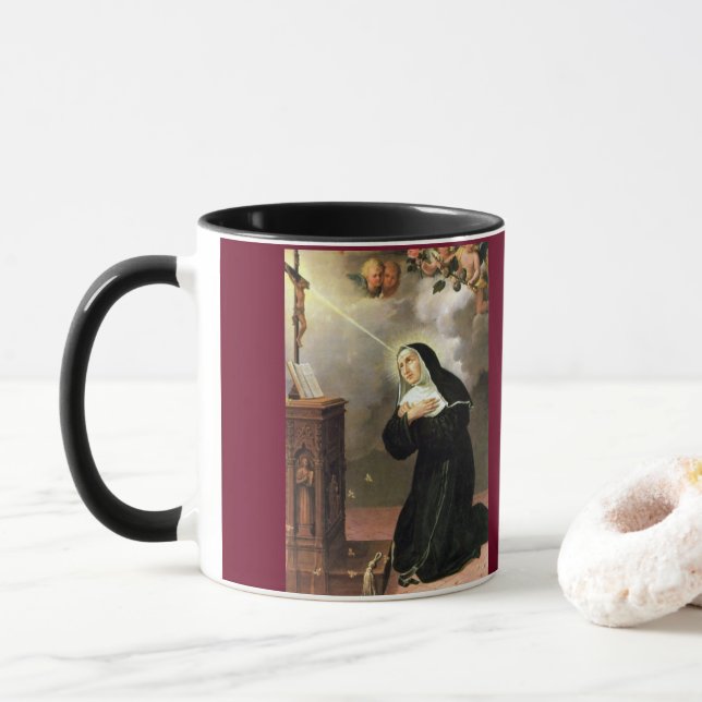 Tasse de portrait de Rita de saint (Avec donut)