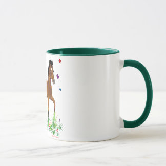 Tasse de poulain et de sonnerie de papillons