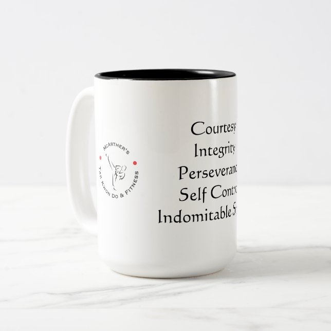 Tasse de principes du Taekwondo (Devant gauche)