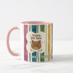 Tasse de professeur de chat personnalisée Nom et